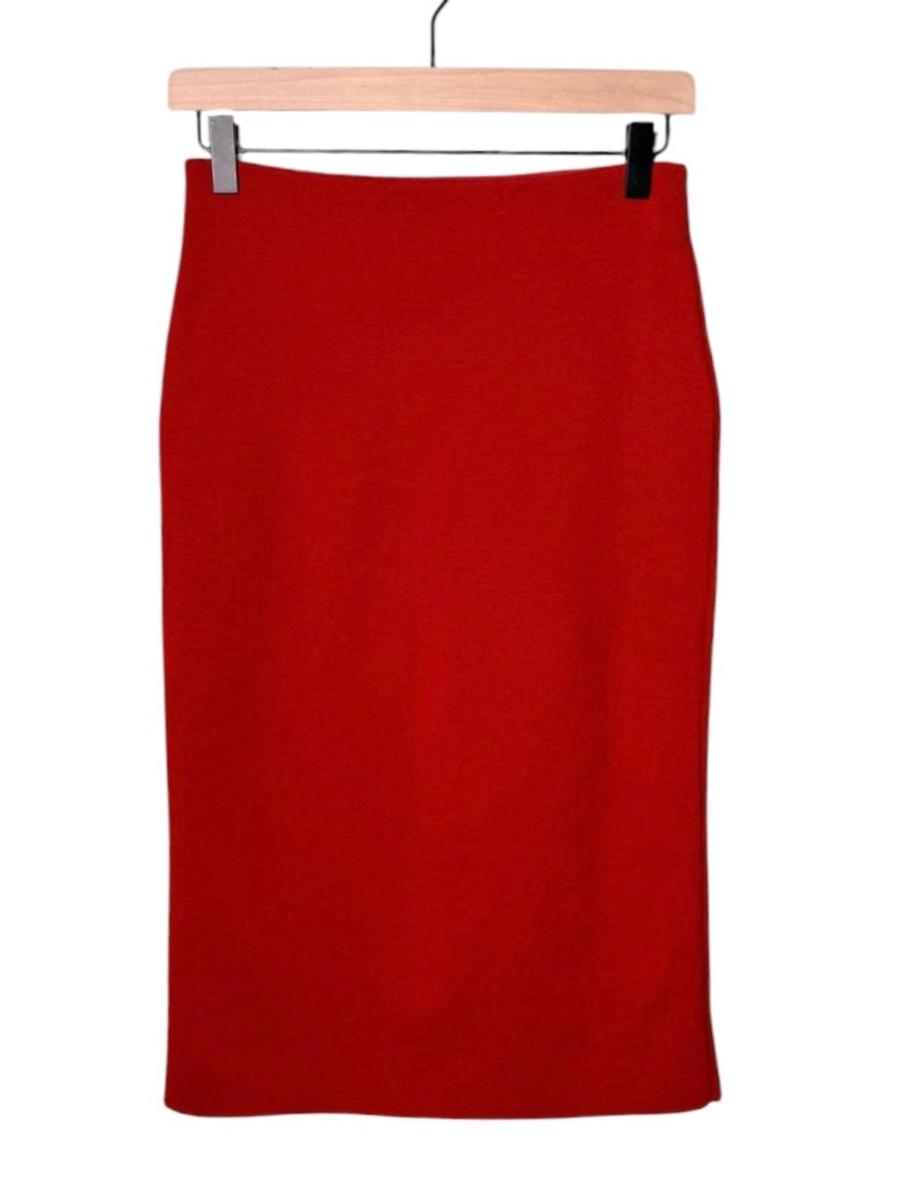 COS Wool Pencil Skirt Midi Skirt Red Orange Women’s Size XS